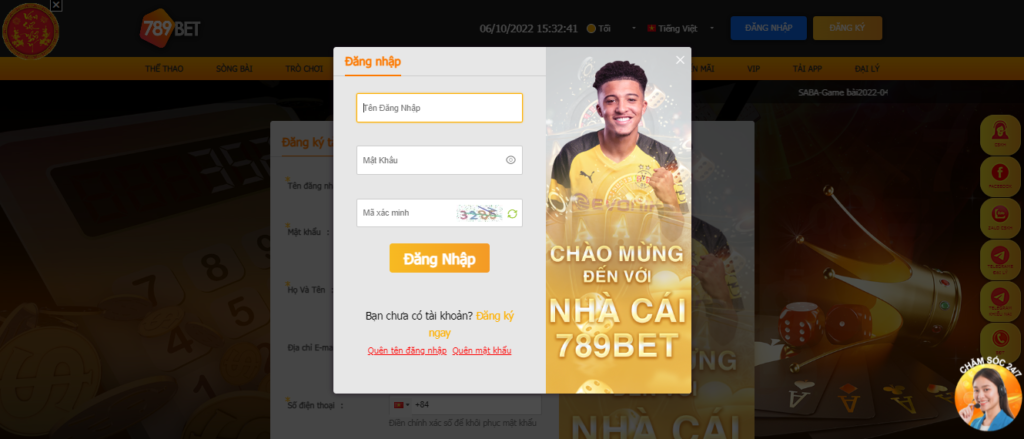 Cách đăng ký tài khoản 789bet